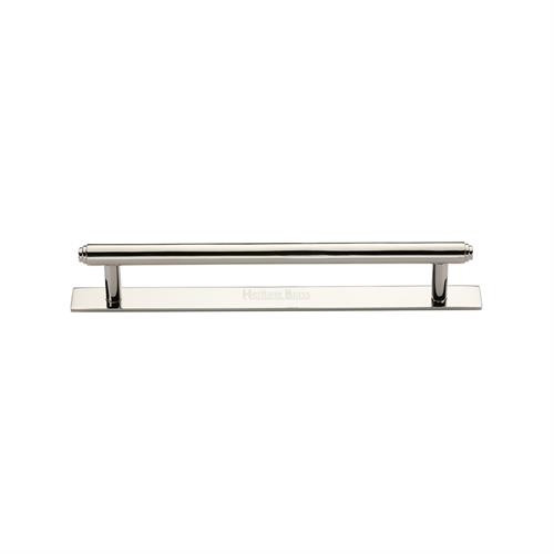 M Marcus Heritage Brass Stepped Design Cabinet Pull with Plate 128mm Centre to Centre